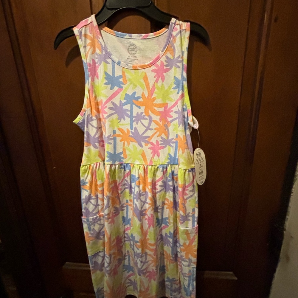Walmart Kids' XL (14-16) Multicolor Tie-Dye Casual Dress